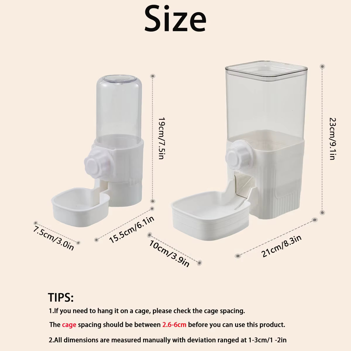 Automatic Pet Feeder Waterer Dog Cat Hanging Cage Bowl,Suitable for Small Puppy Cat Rabbit Food Container Dispenser Bowl
