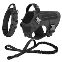 Dog Harness for Large Dogs Collar Leash Molle Pouch Military Harnesses French Bulldog Pet Tactical Training Vest Dog Accessories