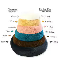 Round Dog Bed Winter Warm Cat Bed Plush Basket for Dog Washable Pet Bed for Small Medium Large Dog Sofa Cat