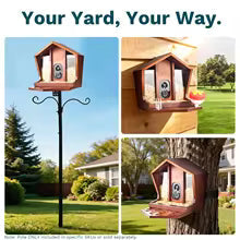 Smart Bird Feeder with Camera Solar Powered, 2K HD AI Identifies 10000+ Birds Auto Capture，Real Time Video 140° Live Stream