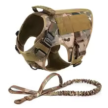 Dog Harness for Large Dogs Collar Leash Molle Pouch Military Harnesses French Bulldog Pet Tactical Training Vest Dog Accessories