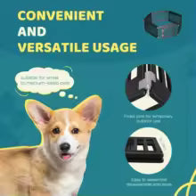 JHK Plastic Dog Playpen 6 Panel 24IN Expandable Durable Pet Fence for Medium Dogs Indoor Outdoor Folding Portable Puppy Playpen