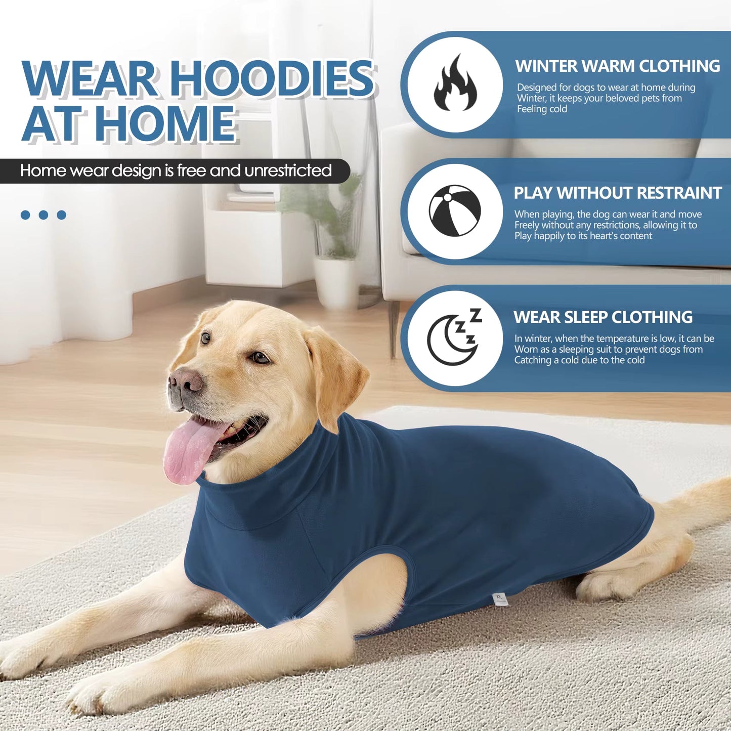 Fleece Dog Sweater,Stretchy Pullover Soft Dog Jacket,Lightweight Sweatshirt Pet Clothes Coats for Small Medium Large Dogs