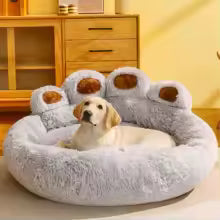 Fluffy Dog Bed Winter Warm Large Pet Products Small Sofa Baskets Pets Kennel Mat Puppy Cats Supplies Basket Blanket Accessories