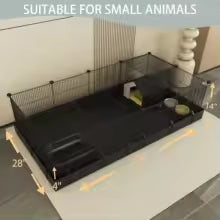 DIY Waterproof Small Animal Cage with Door, 16 Panels Pet Playpen for Bunny Hedgehog Indoor Outdoor