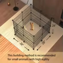 DIY Waterproof Small Animal Cage with Door, 16 Panels Pet Playpen for Bunny Hedgehog Indoor Outdoor