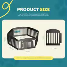 JHK Plastic Dog Playpen 6 Panel 24IN Expandable Durable Pet Fence for Medium Dogs Indoor Outdoor Folding Portable Puppy Playpen