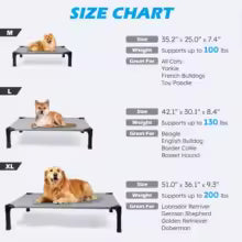 Elevated Dog Bed, Cooling Raised Pet Cot with Chew Proof Washable Breathable Mesh and Metal Frame, Portable Dog Cot Bed