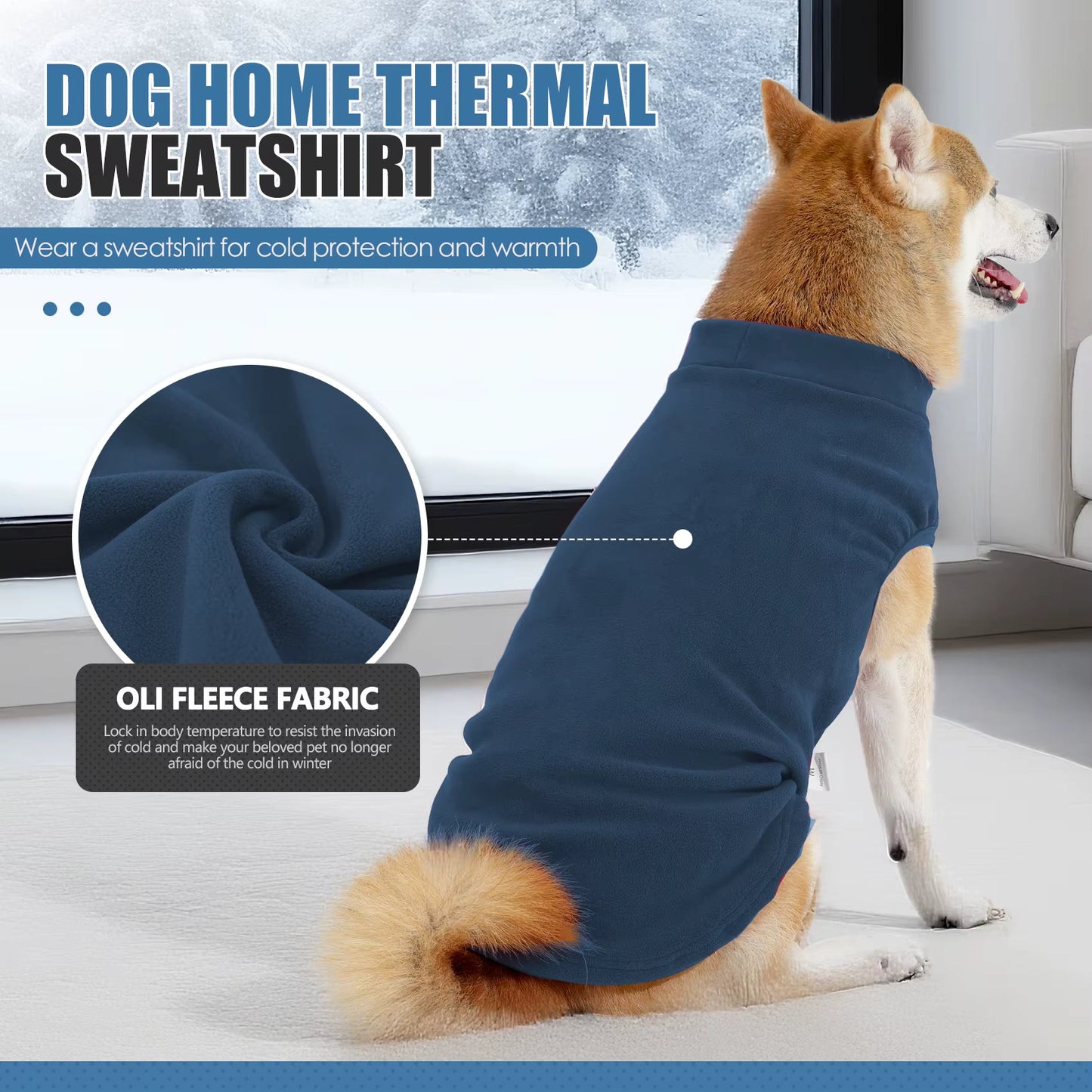 Fleece Dog Sweater,Stretchy Pullover Soft Dog Jacket,Lightweight Sweatshirt Pet Clothes Coats for Small Medium Large Dogs
