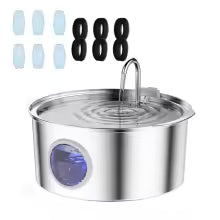 7L Large Capacity Stainless Steel Cat Water Fountain Dog Pet Automatic Drink Fountain Feeder Bowl Window Silent (No 5V 1A Plug)
