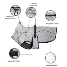 Reflective Pet Dog Outdoor Jacket Pet Coat Vest Winter Warm Reflective Cotton Dogs Clothing for Large Middle Dogs Labrador