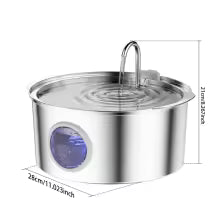 7L Large Capacity Stainless Steel Cat Water Fountain Dog Pet Automatic Drink Fountain Feeder Bowl Window Silent (No 5V 1A Plug)