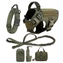 Dog Harness for Large Dogs Collar Leash Molle Pouch Military Harnesses French Bulldog Pet Tactical Training Vest Dog Accessories