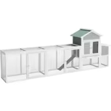 122'' Weatherproof Large Wooden Chicken Coop Outdoor Multi-Pet Hen House For 3-6 Chickens Ducks Rabbits Poultry Cage With Run