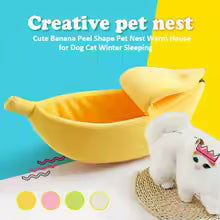 Funny Banana Cat Bed House Cute Cozy Cat Mat Beds Warm Durable Portable Pet Basket Kennel Dog Cushion Cat Supplies Multicolor