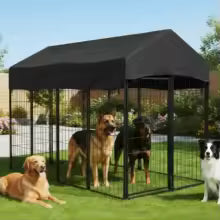 Outdoor Secure Wire Crate Kennel Steel Material Heavy Duty Welded Wire Steel Dog Playpen Fence with Door for Small/Medium Dogs