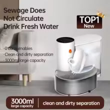 Smart Pet Water Dispenser Wireless Cat Water Fountain Dumping Dog Water Dispenser Rechargeable Automatic Water Feeder