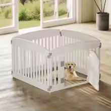 JHK Plastic Dog Playpen 6 Panel 24IN Expandable Durable Pet Fence for Medium Dogs Indoor Outdoor Folding Portable Puppy Playpen