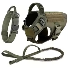 Dog Harness for Large Dogs Collar Leash Molle Pouch Military Harnesses French Bulldog Pet Tactical Training Vest Dog Accessories