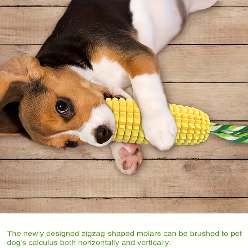 Indestructible Dog Chew Toy Heavy-Duty Rubber Bone Corn Grain Texture for Medium Large Dogs Puppies Powerful Chewers Dental Care