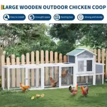 122'' Weatherproof Large Wooden Chicken Coop Outdoor Multi-Pet Hen House For 3-6 Chickens Ducks Rabbits Poultry Cage With Run