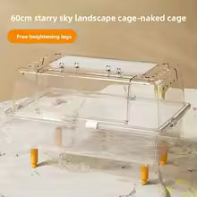 60cm Acrylic Hamster Cage, Large Transparent Habitat for Syrian Hamster & Mice, Spacious Villa-Style Chew-Proof Enclosure