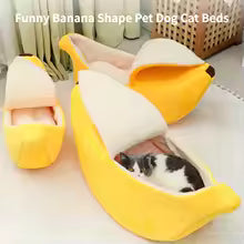 Funny Banana Cat Bed House Cute Cozy Cat Mat Beds Warm Durable Portable Pet Basket Kennel Dog Cushion Cat Supplies Multicolor