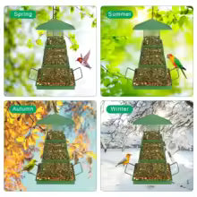 "Seed-Saving" Heavy-Duty Outdoor Bird Feeder - Squirrel Proof, Metal Mesh Design For Cardinals & Wild Birds, Perfect For Garden